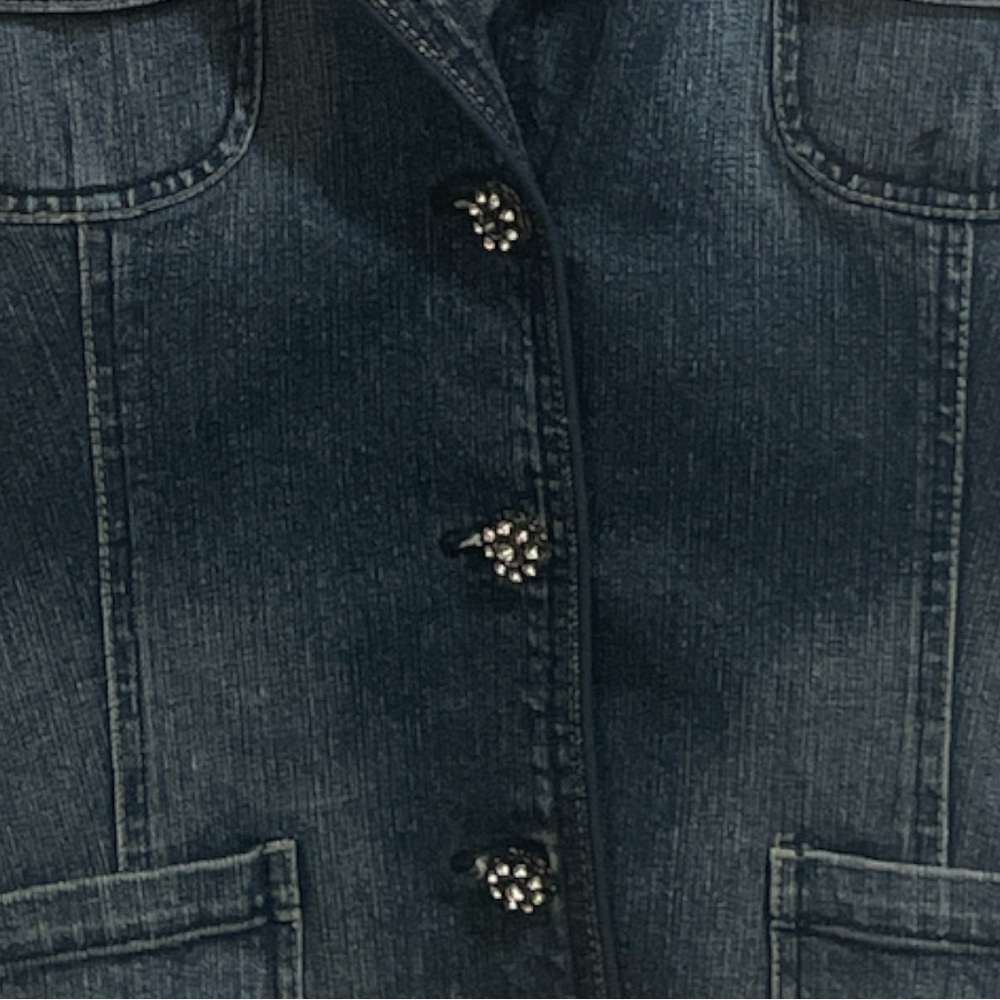 Vintage KitKit 70’s Jeweled button Jean Jacket size Large - Picture 6 of 11